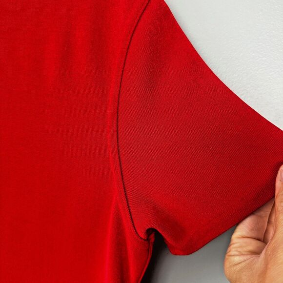 Limited Mock Neck Red Short Dress Womens Large Short Sleeves - Picture 4 of 4
